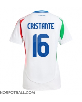 Billige Fotballdrakt Italia Bryan Cristante #16 Replika Bortedrakt Dame EM 2024 Kortermet